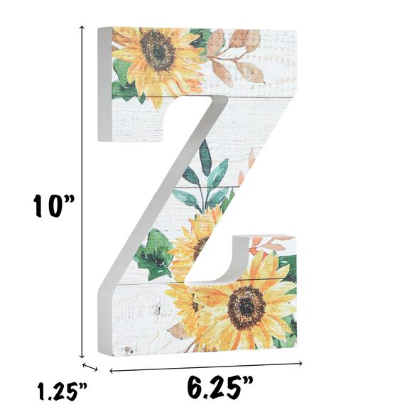 - 10" Wood Lettes For Wall Decor, Sunflower Tabletop Alphabet Decoration, Diy🙃 - Picture 2 of 5